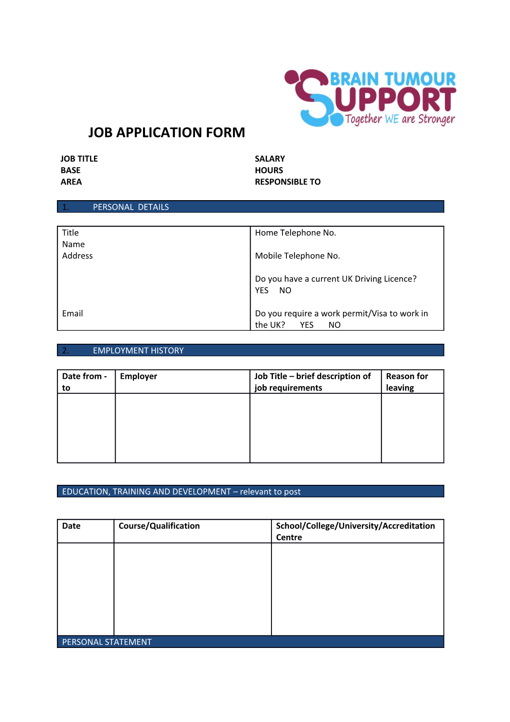 Job Application Form s3