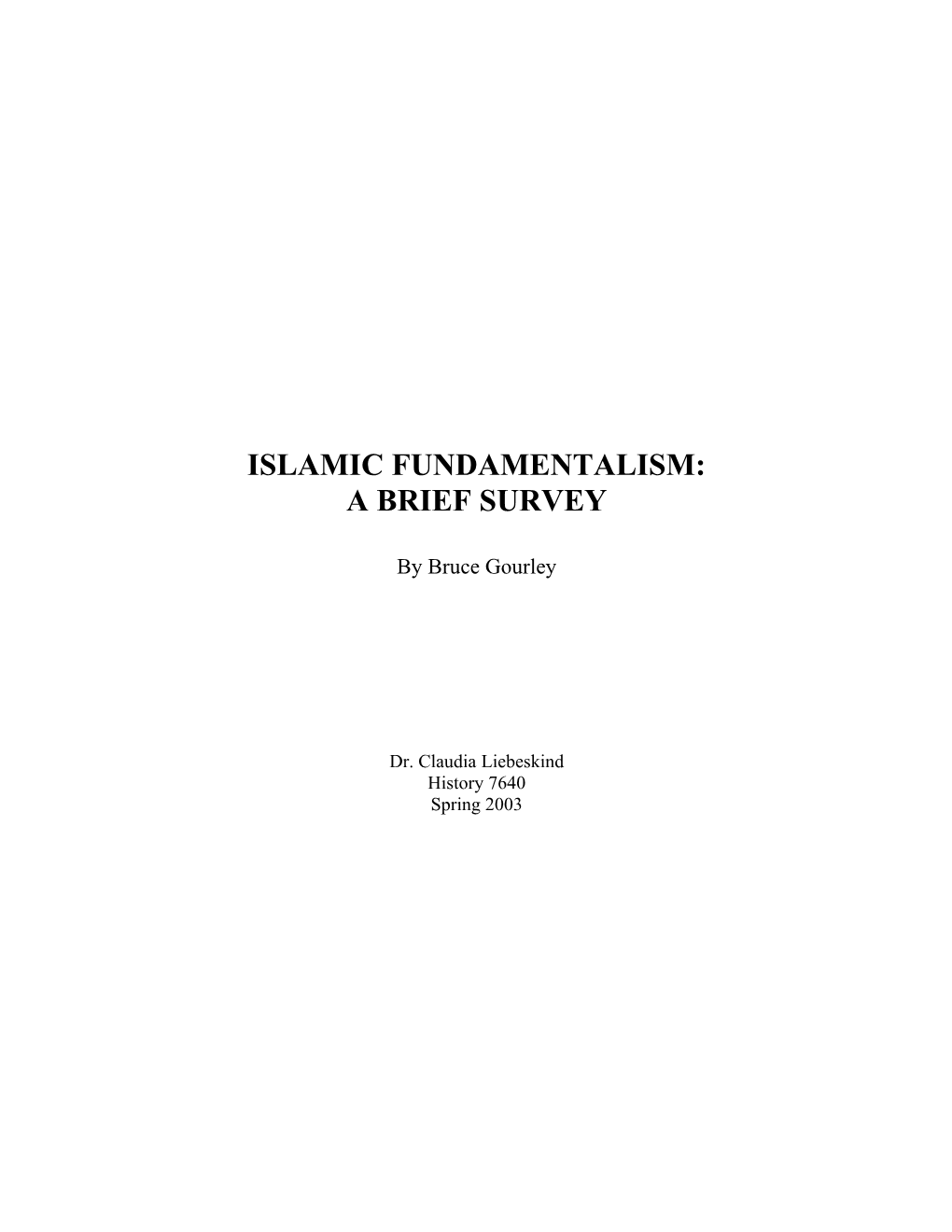 Islamic and Christian Fundamentalisms Compared