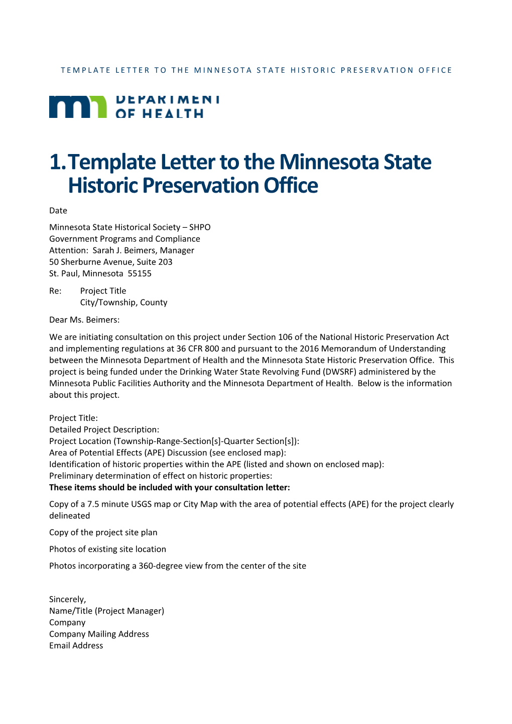 Template Letter to Mnshpo