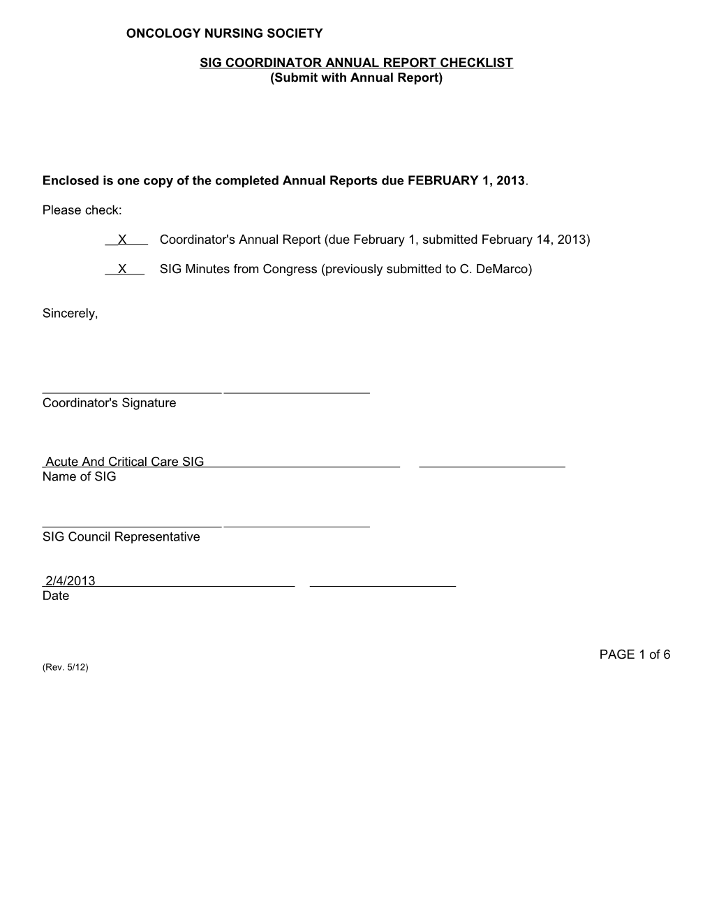 Role/Responsibilities of SIG Coordinator s1