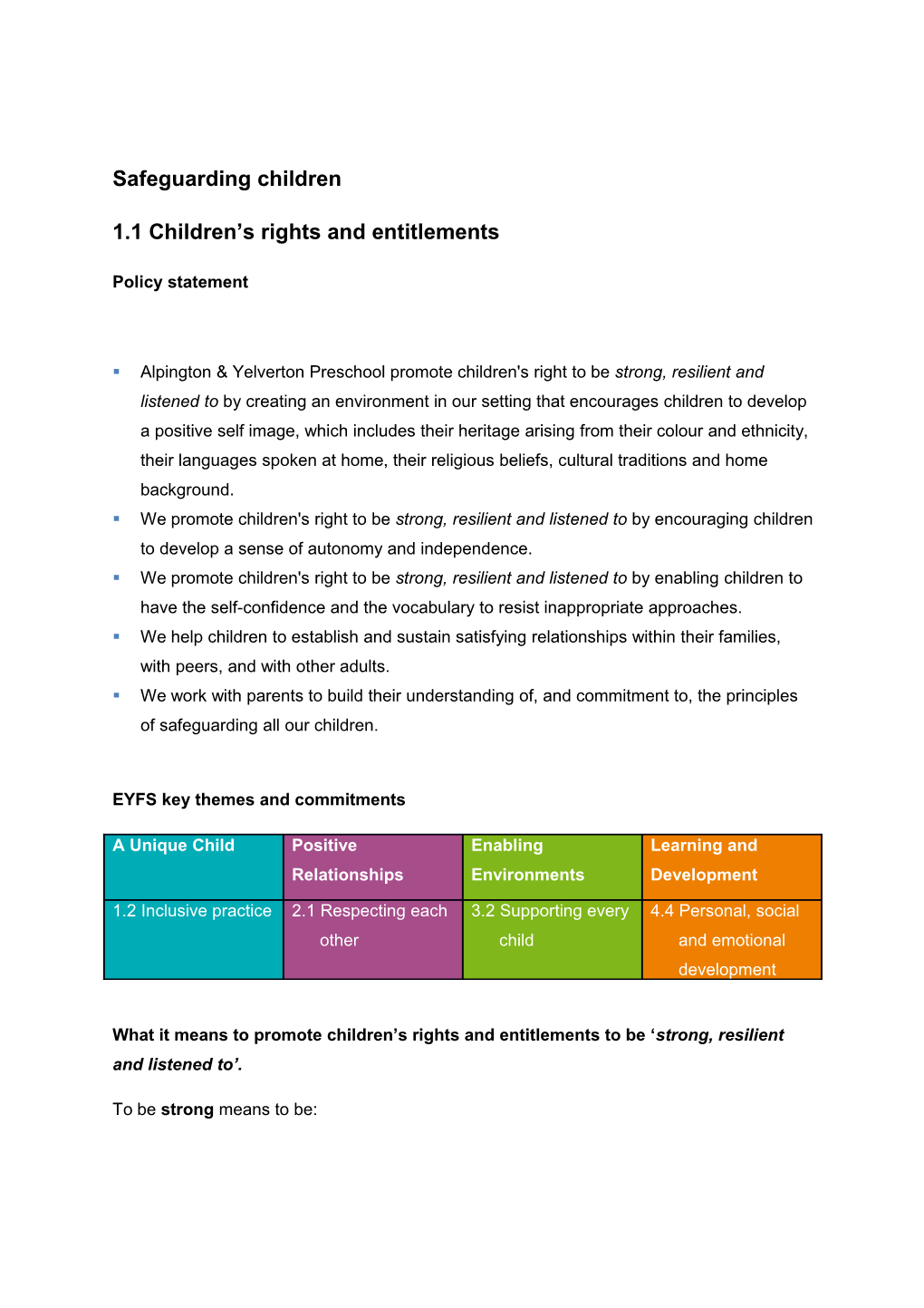 1.1 Children S Rights and Entitlements