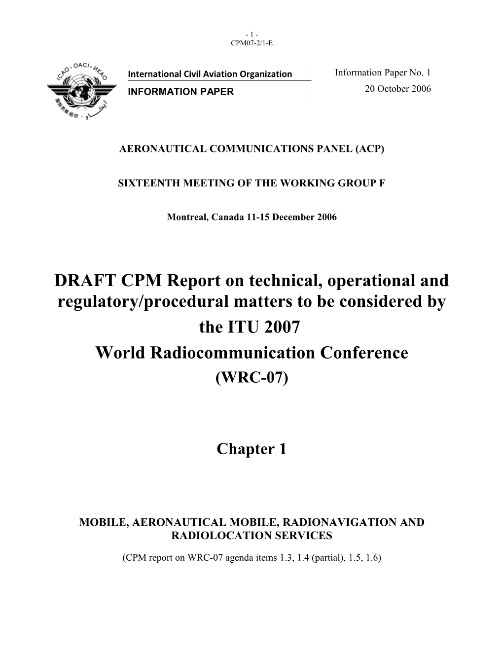 Draft CPM-07 Report - Chapter 1 (Partial)