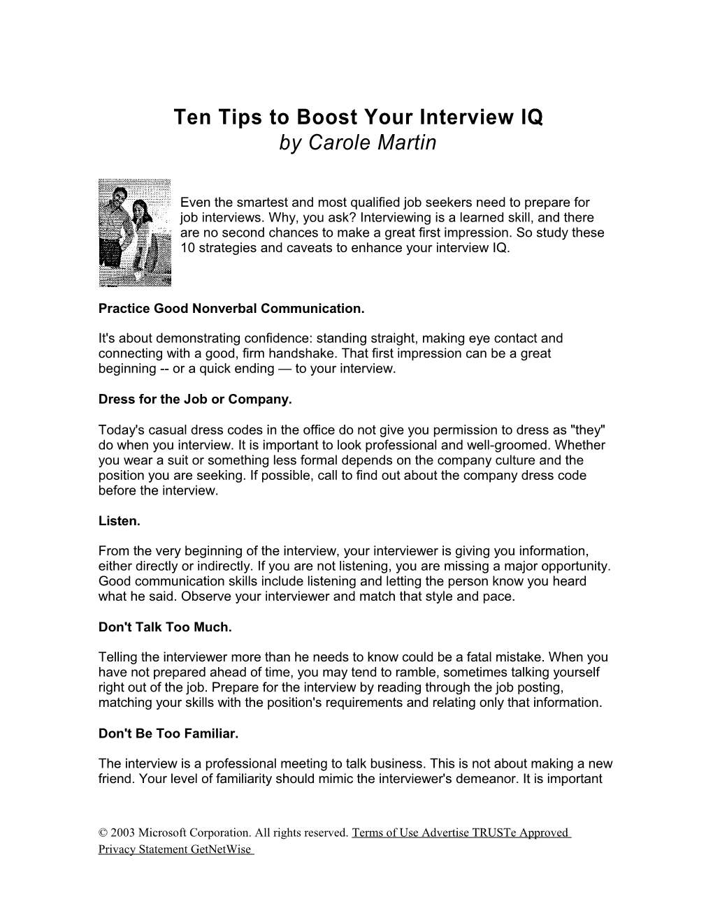 Ten Tips to Boost Your Interview IQ