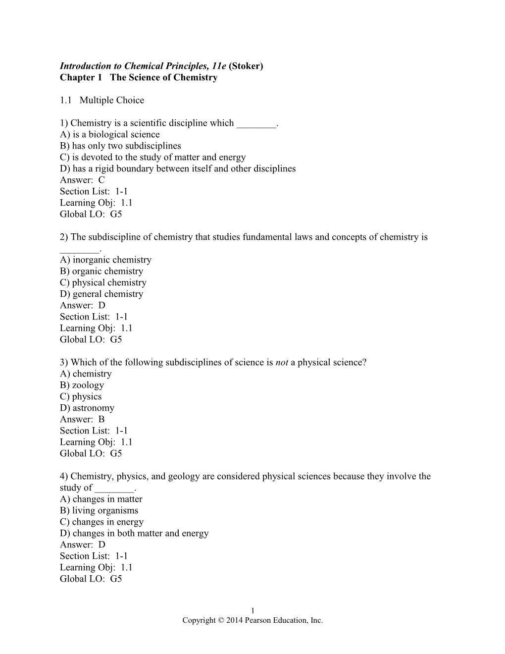 Introduction to Chemical Principles, 11E (Stoker)