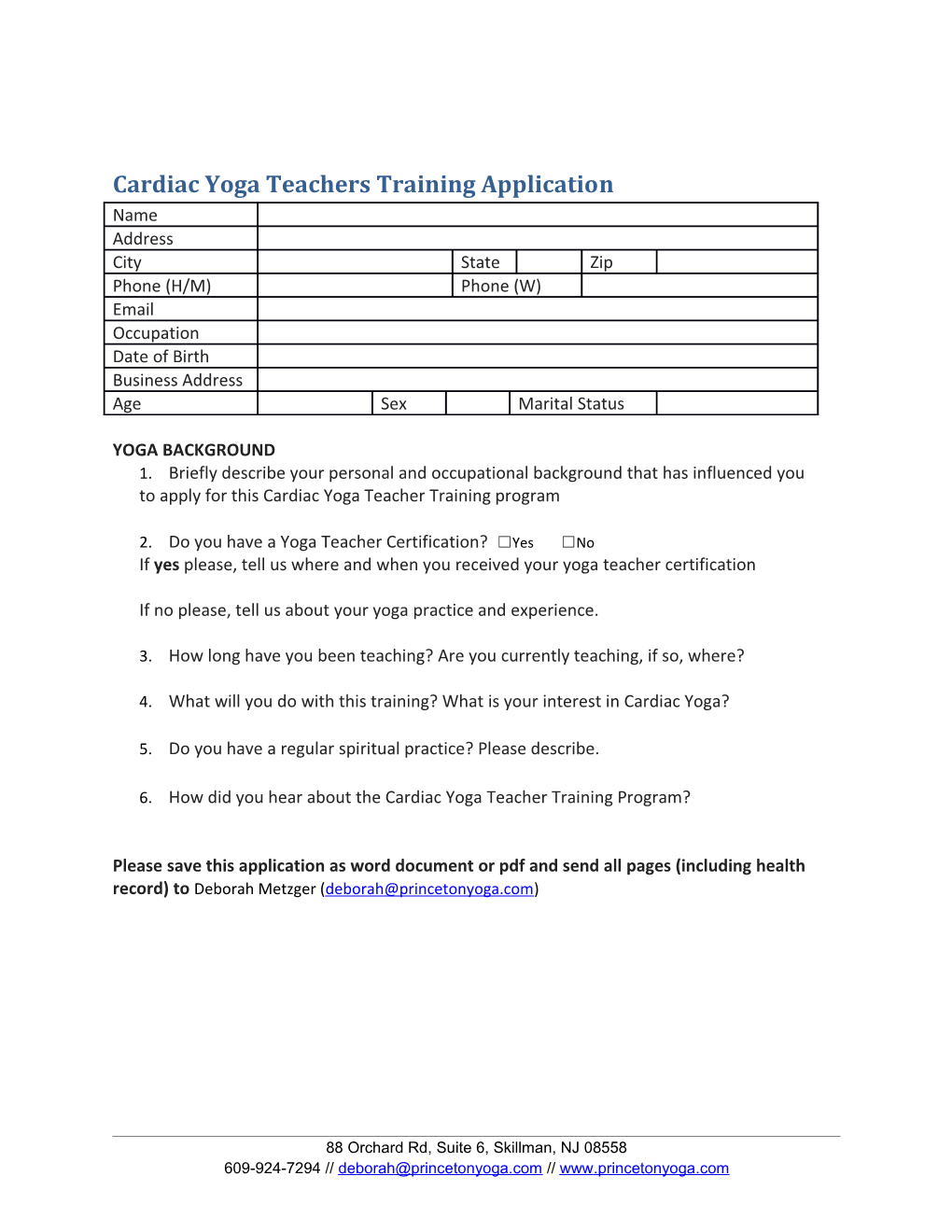 Cardiac Yoga Teachers Training Application