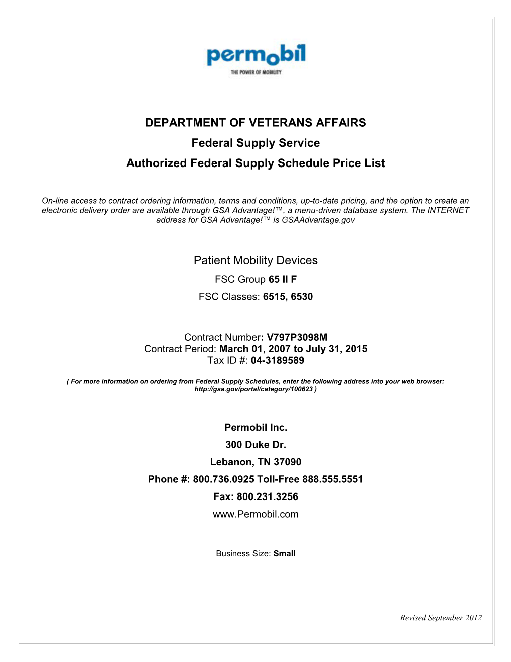 Authorized Federal Supply Schedule Price List s5