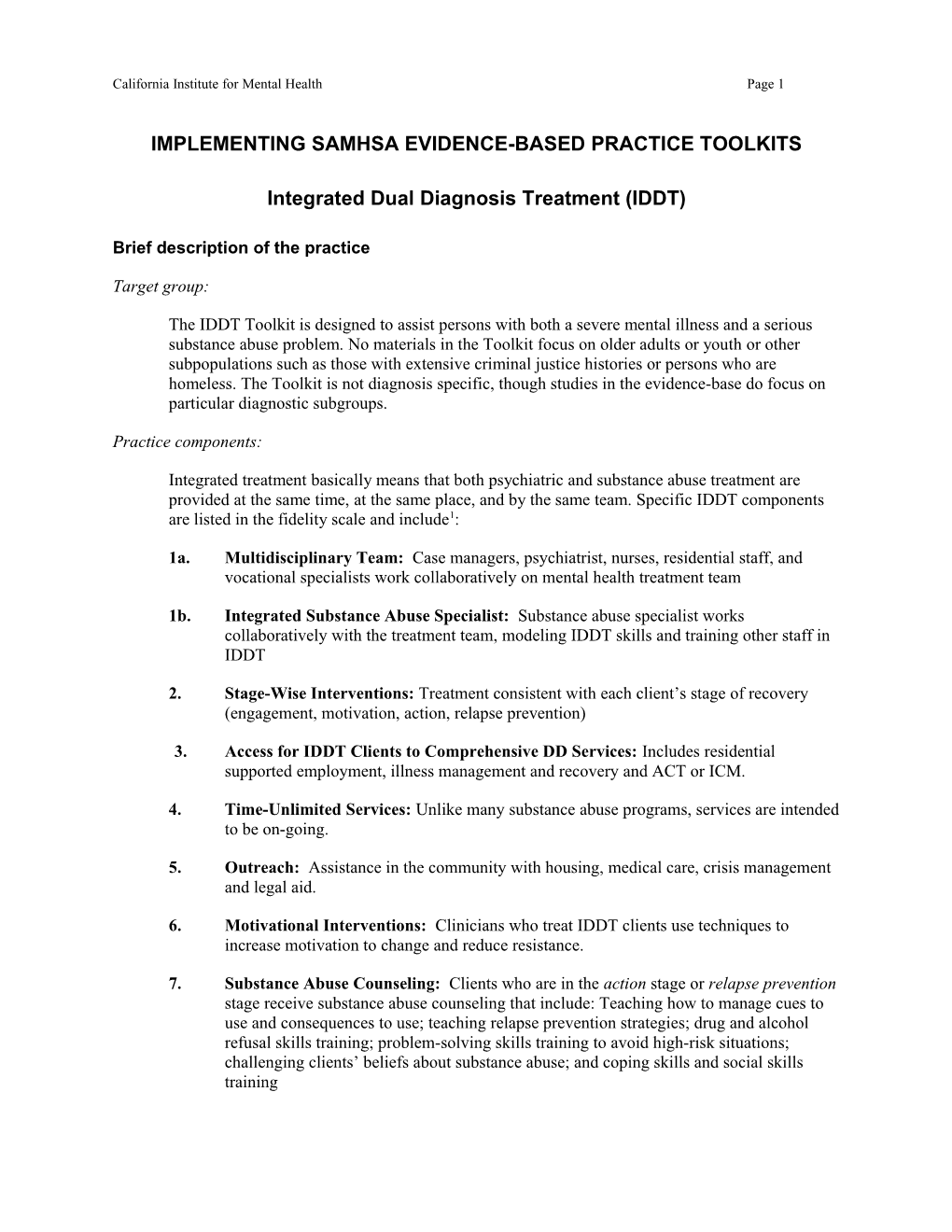 Implementing Samhsa Evidence-Based Practice Toolkits s1