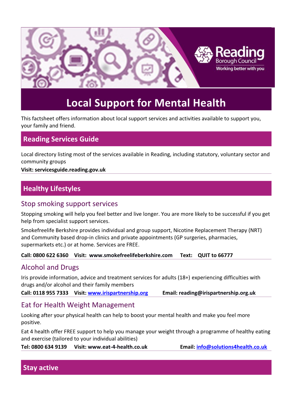Local Support for Mental Health
