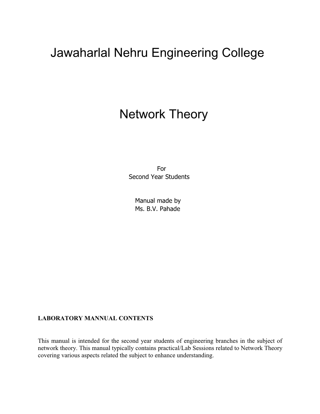 Jawaharlal Nehru Engineering College