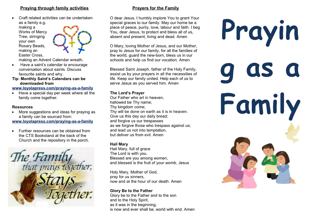 Praying Through Family Activities