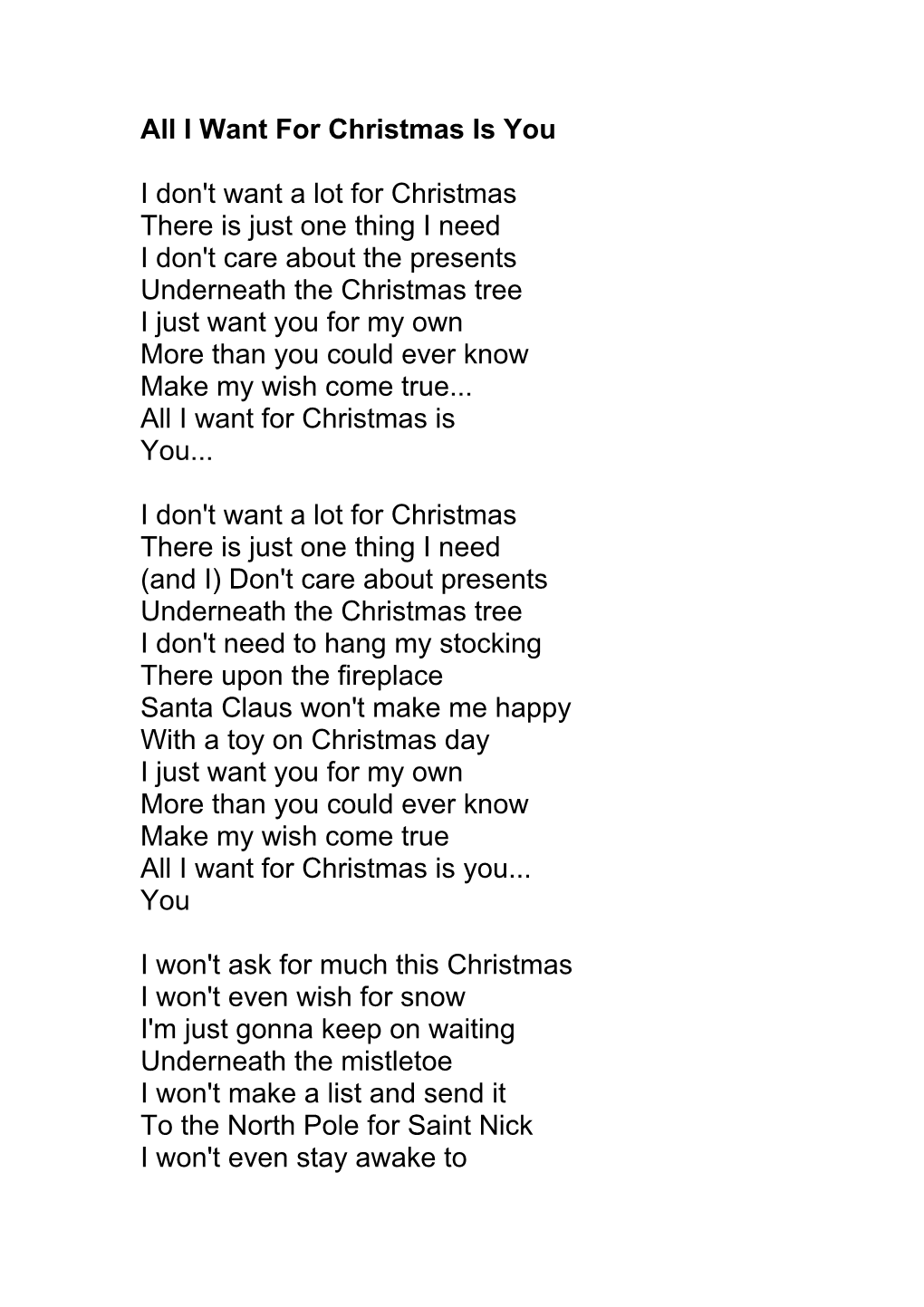 All I Want for Christmas Is You - Mariah Carey