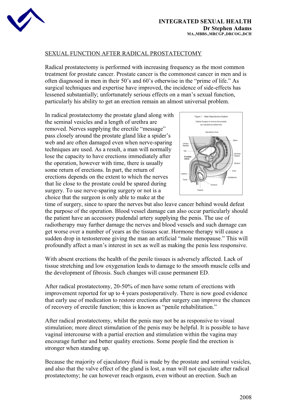 Sexual Function After Radical Prostatectomy