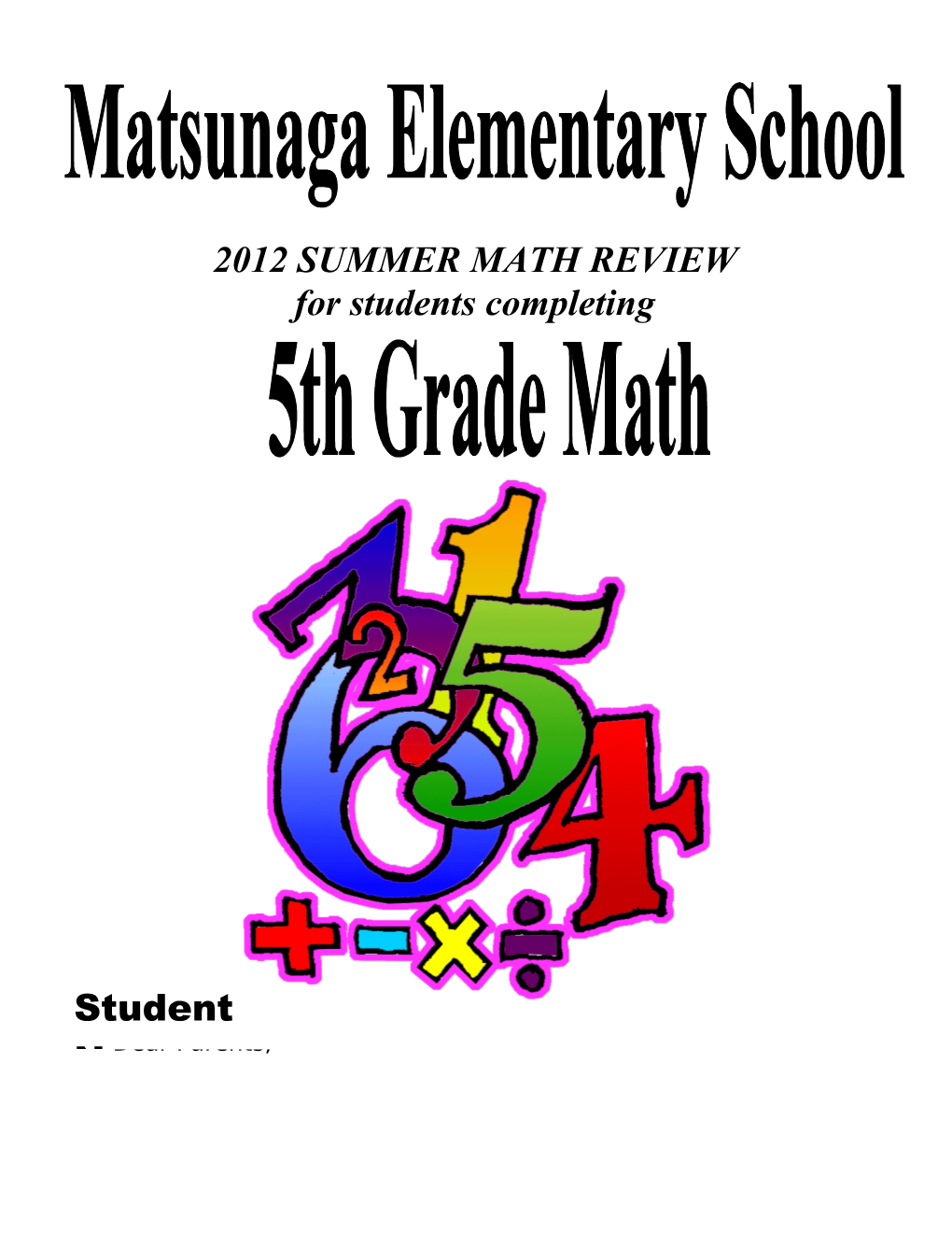 Summer Mathematics Packet s1