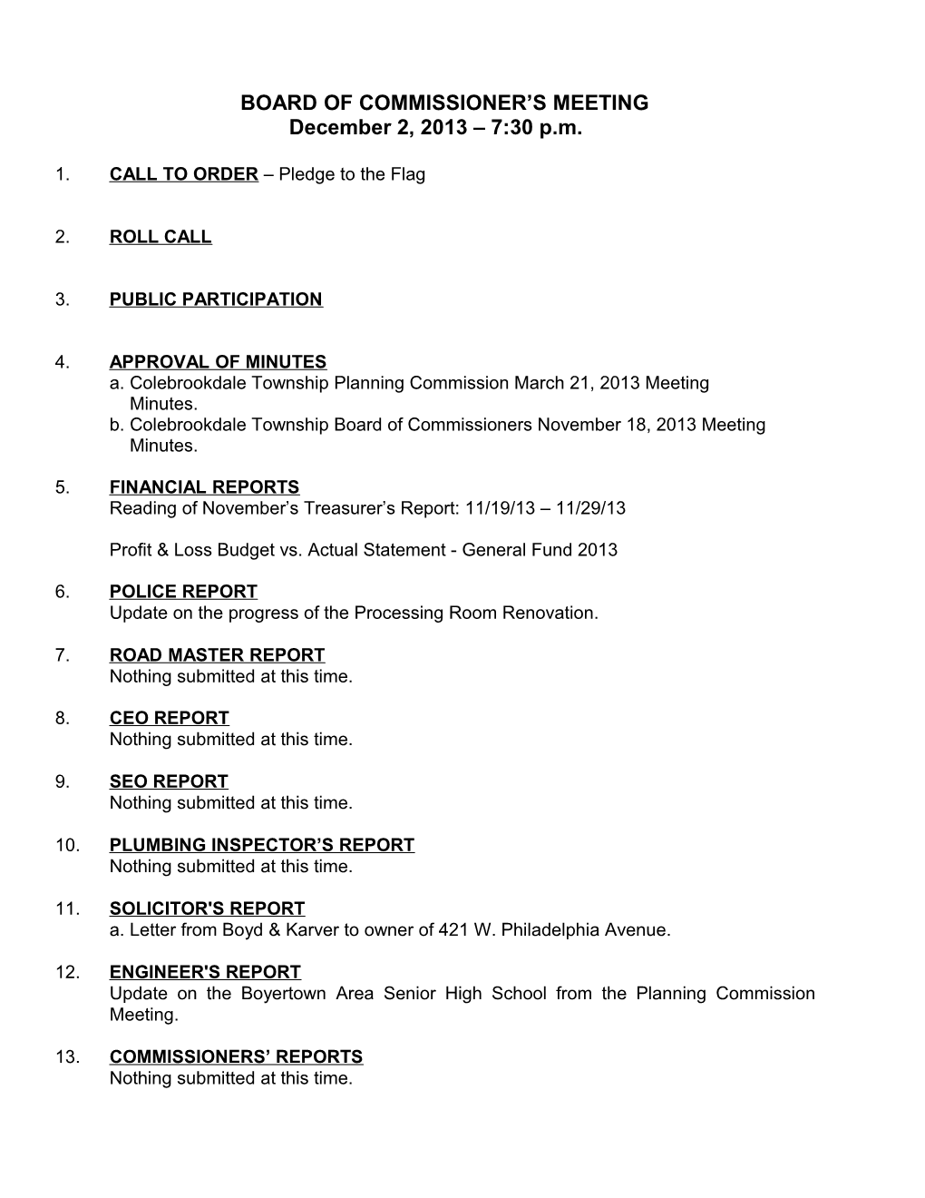 Board of Commissionersdecember 2, 2013Page 1