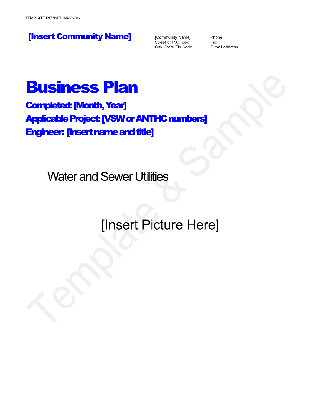 Template for Utilities Business Plan