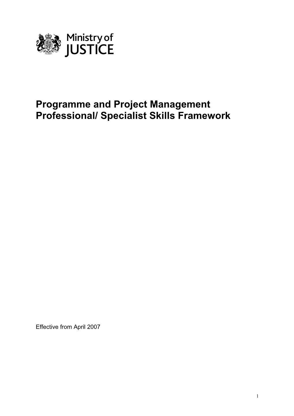 Programme and Project Management Professional Specialist Skills Framework