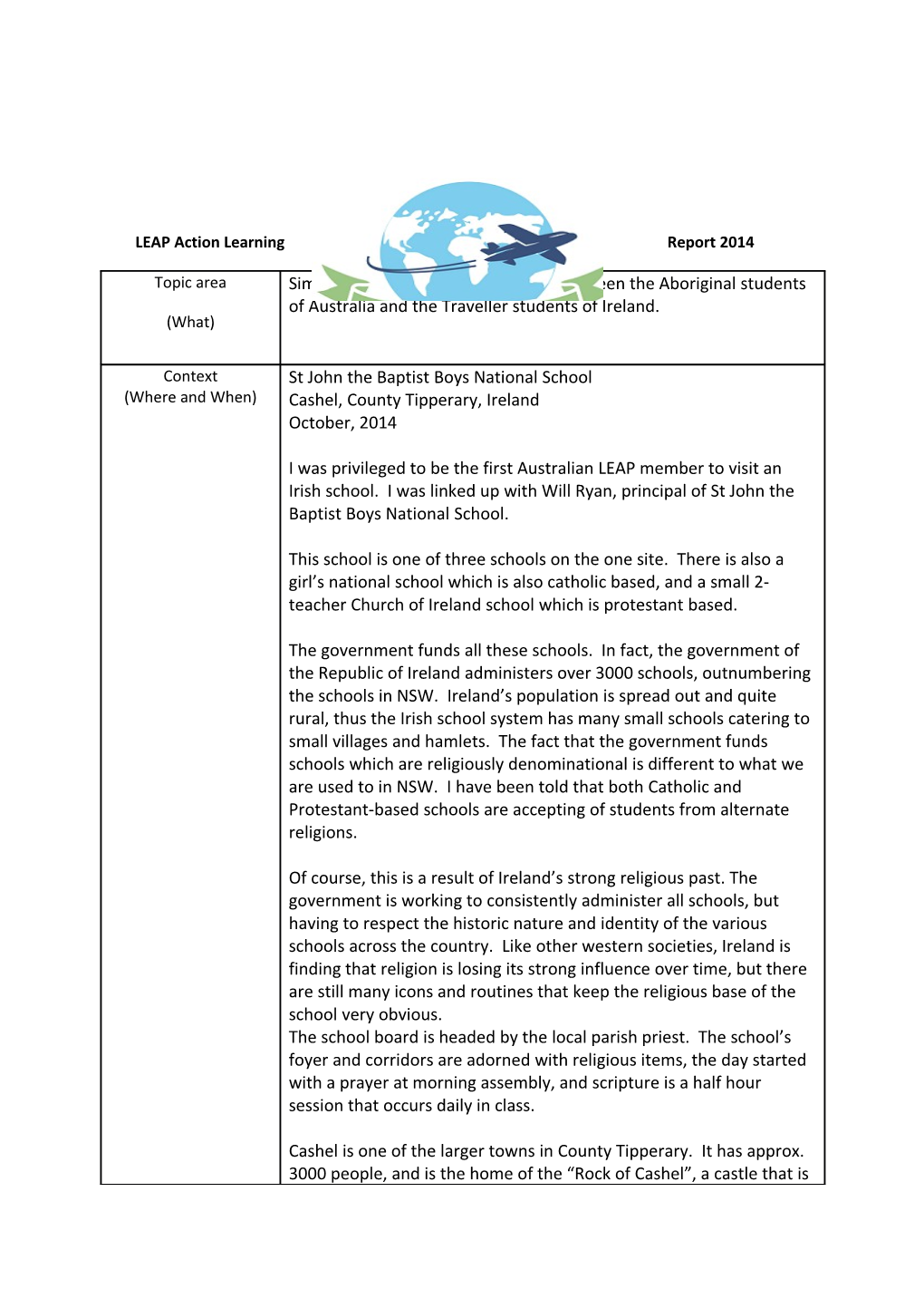 LEAP Action Learning Report 2014