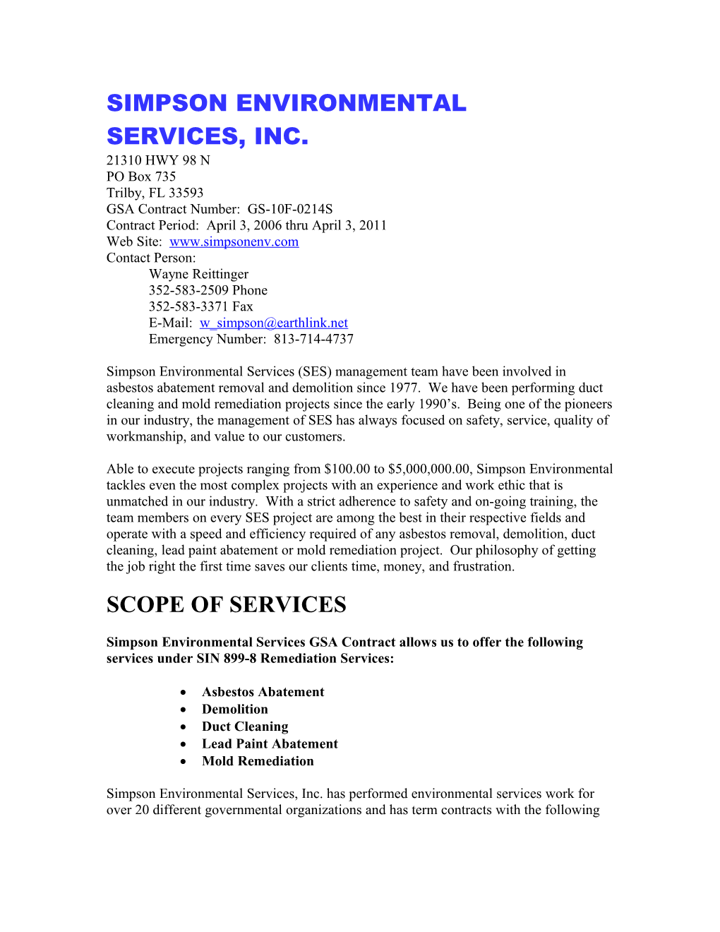 Simpson Environmental Services, Inc