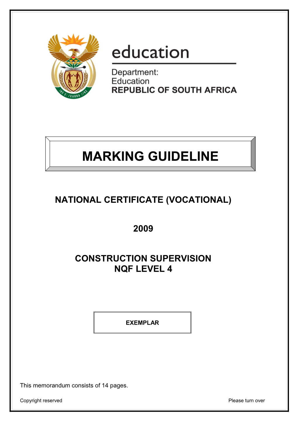 Exemplar Memorandum -5- NC(V) 2009