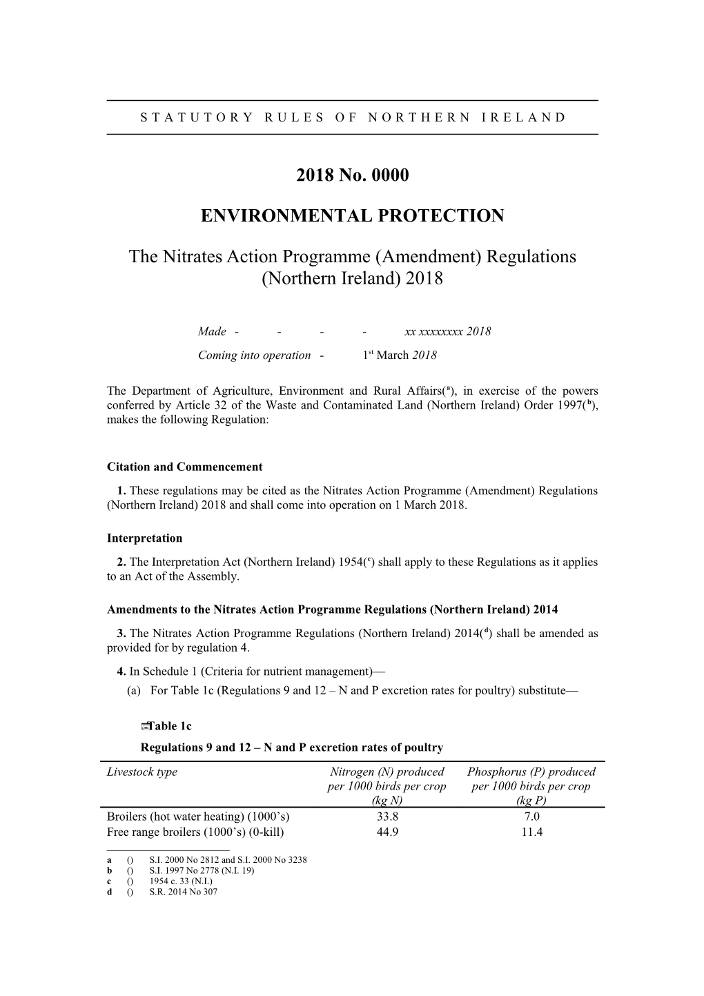 Thenitratesactionprogramme(Amendment)Regulations(Northernireland)2018