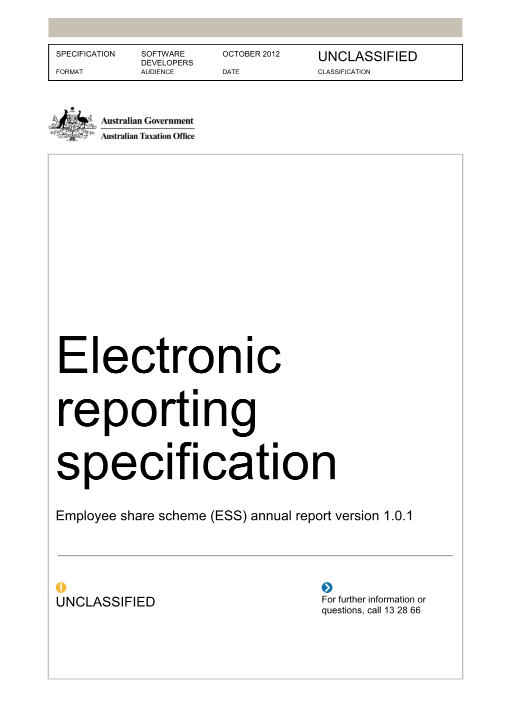 Electronic Reporting Specification - Employee Share Scheme (Ess) Annual Report