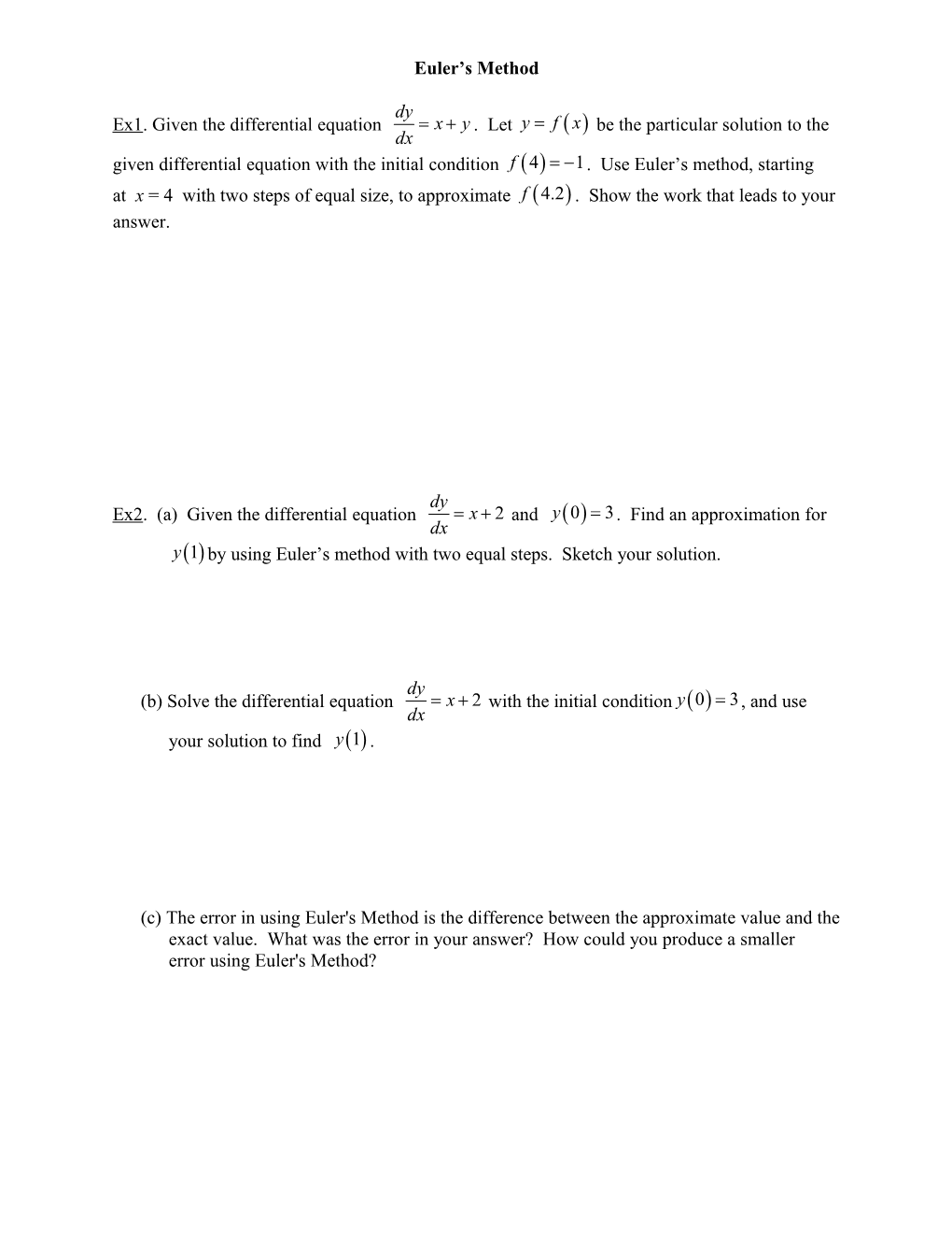 Euler S Method