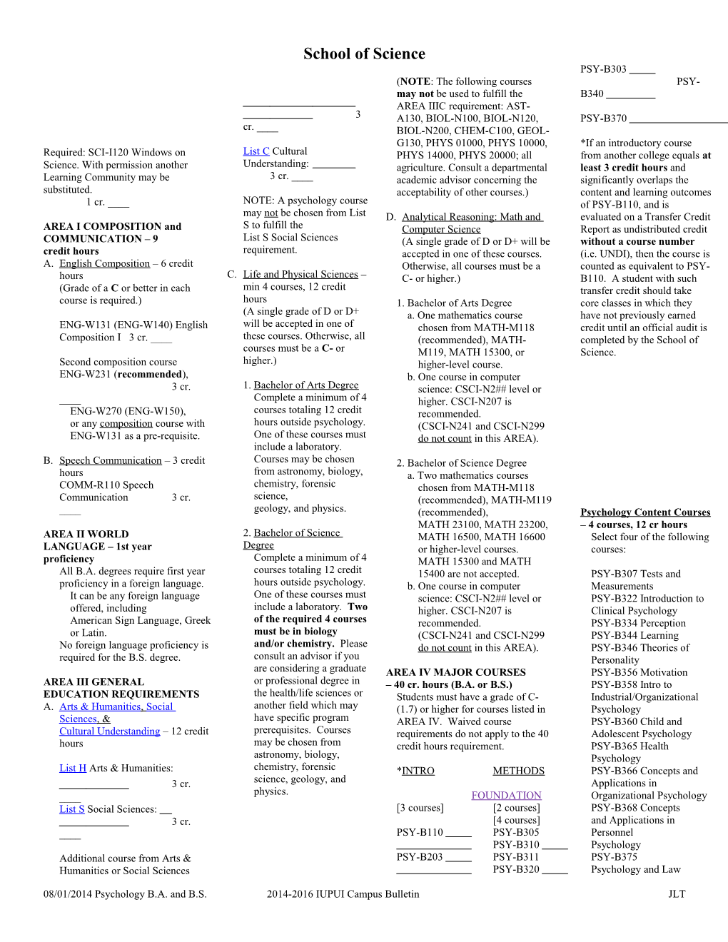 AREA I COMPOSITION and COMMUNICATION 9 Credit Hours