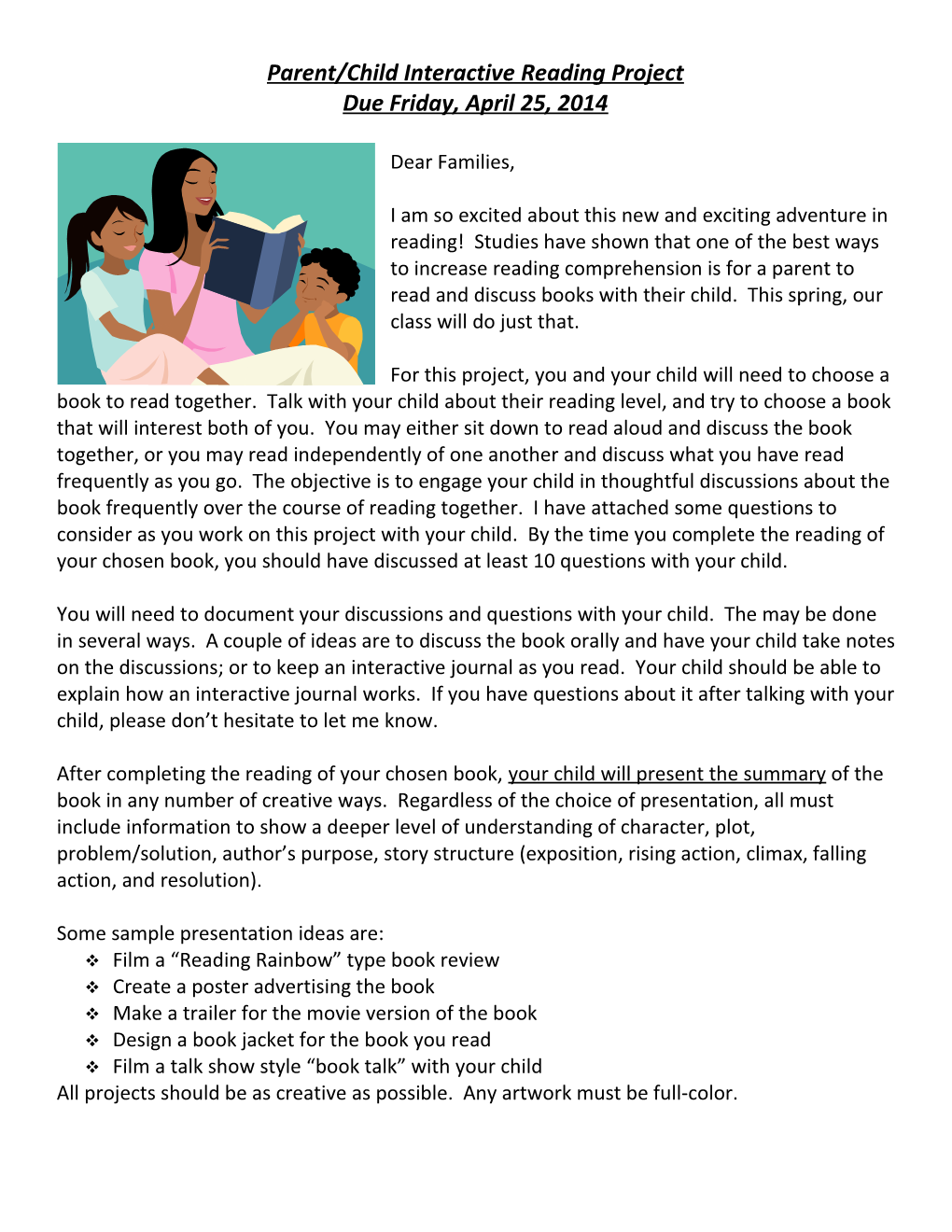 Parent/Child Interactive Reading Project