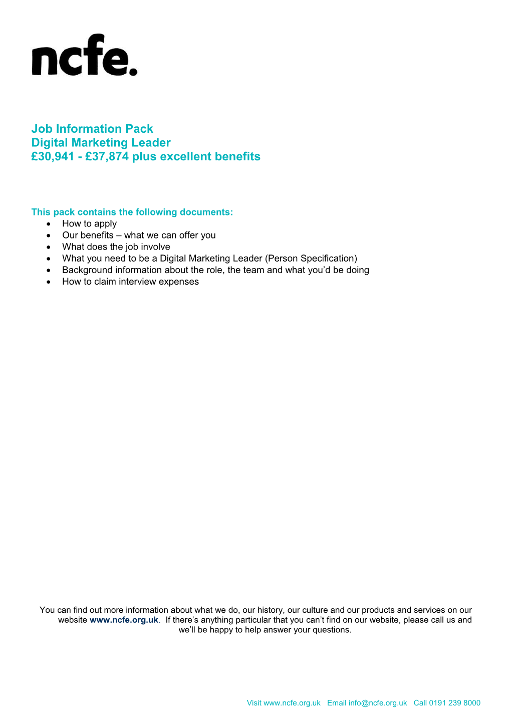 Job Information Pack