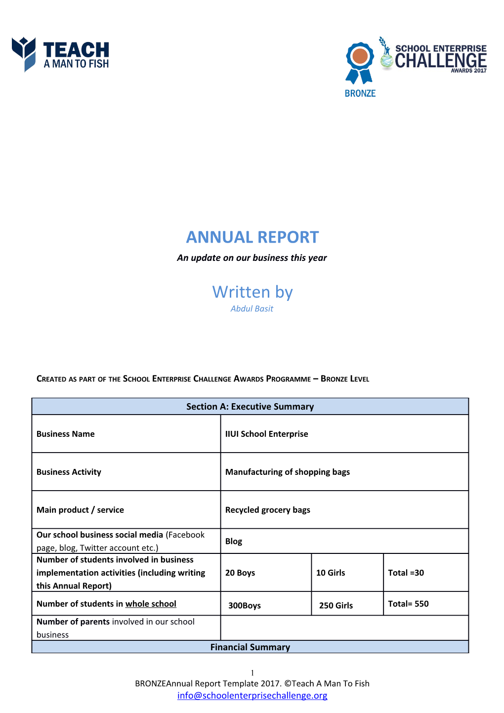 School Enterprise Challenge Business Idea Template s3