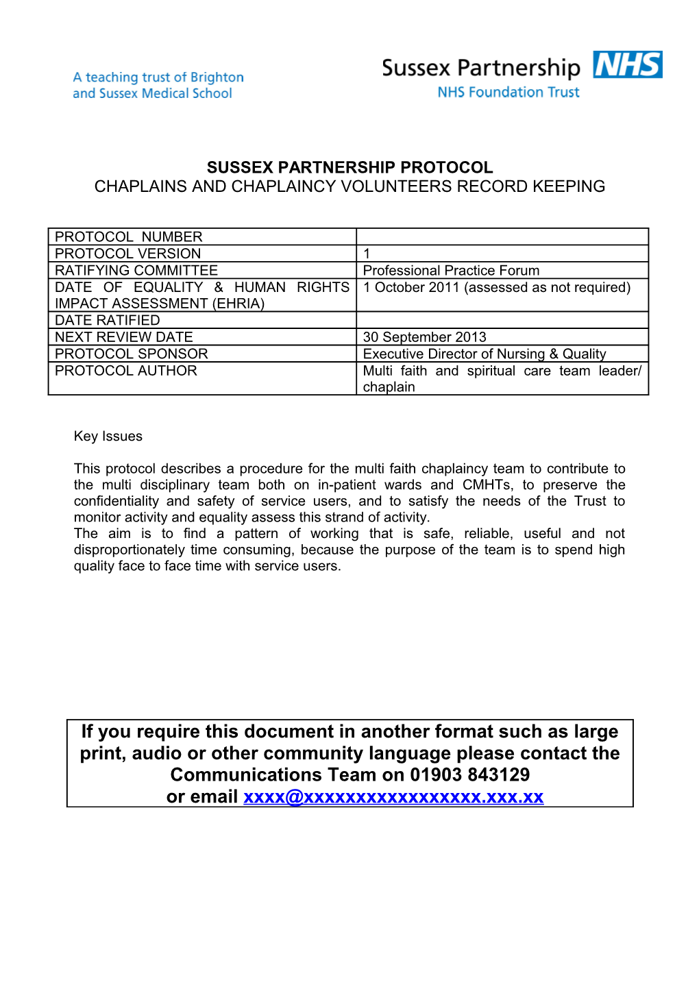 Sussex Partnership Protocol