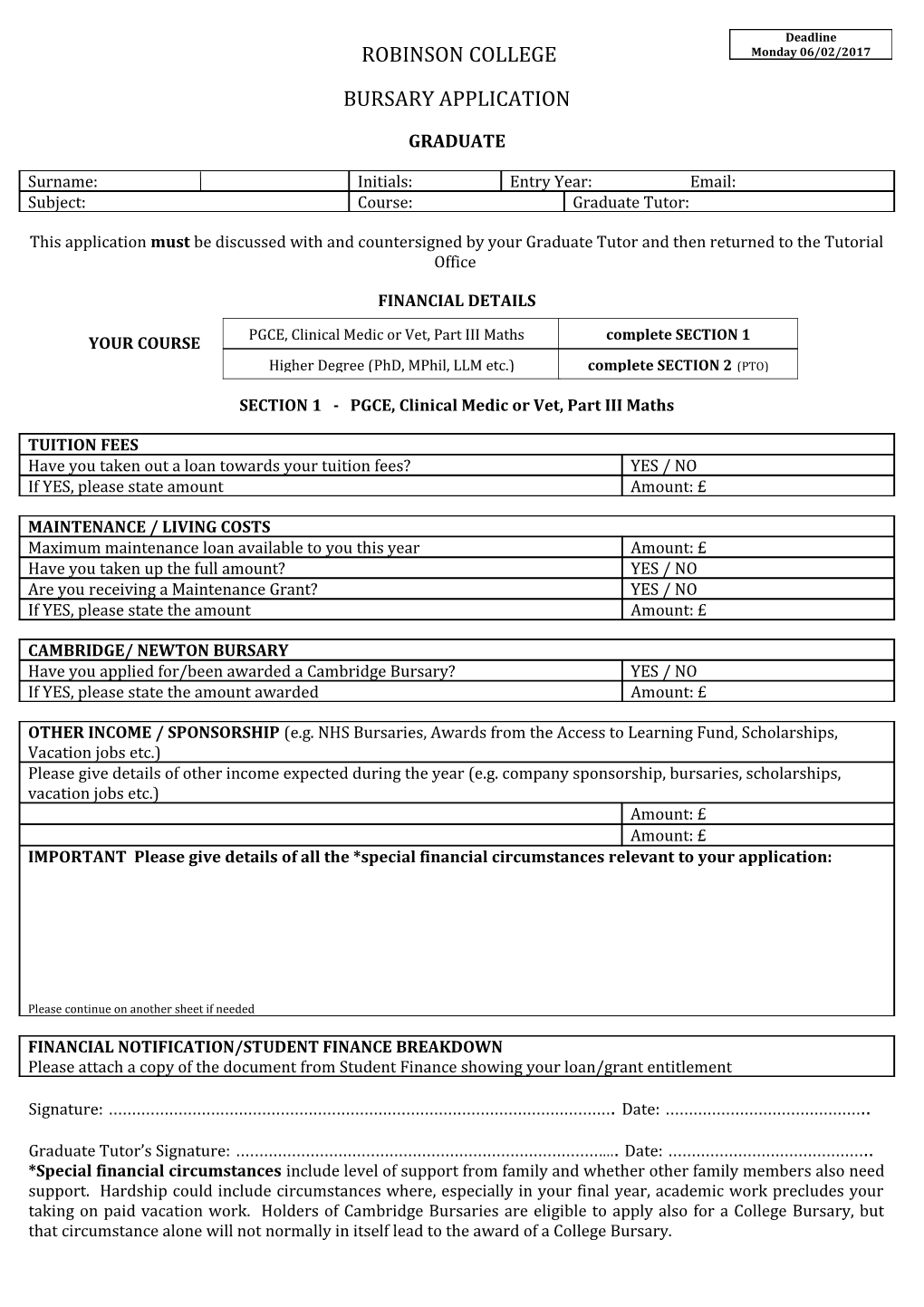 SECTION 1 - PGCE, Clinical Medic Or Vet, Part III Maths