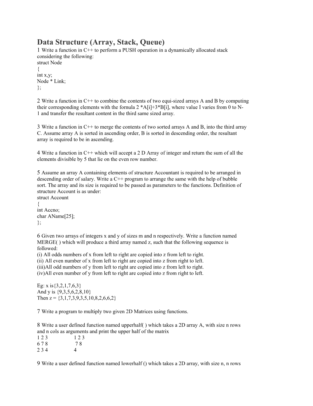 Data Structure (Array, Stack, Queue)