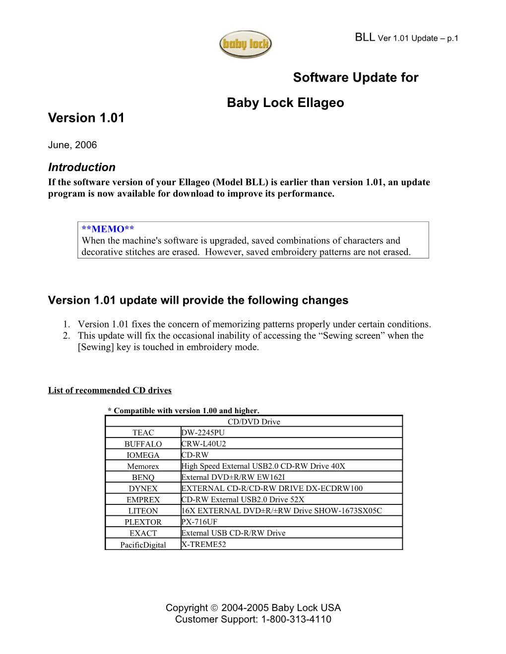 EMP6 Software Update Version 1.22