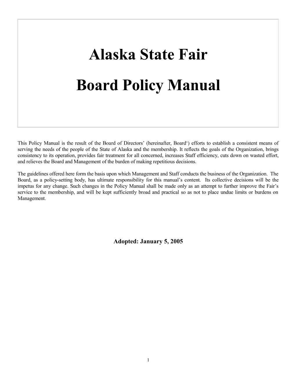 ASF Board Policy