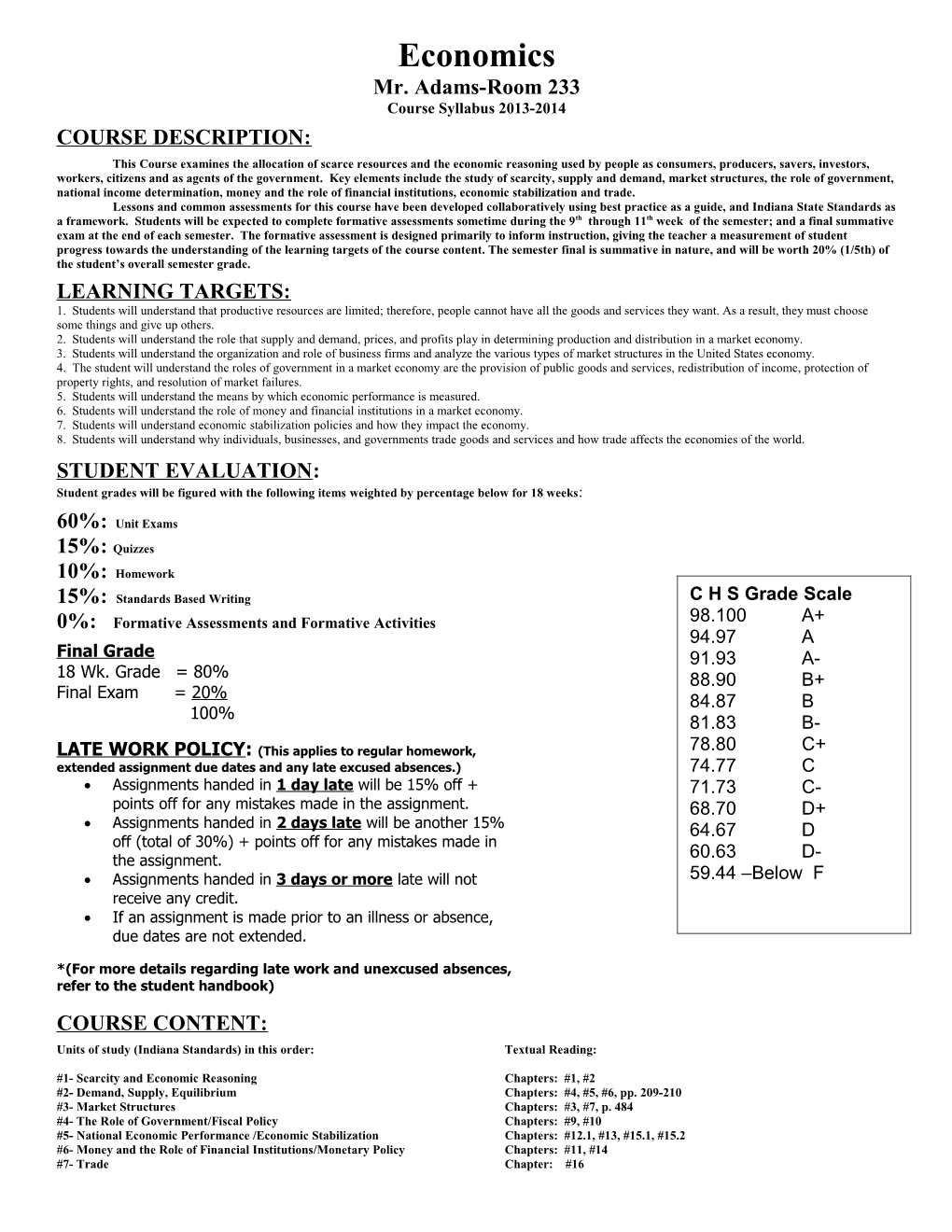 Course Syllabus 2013-2014