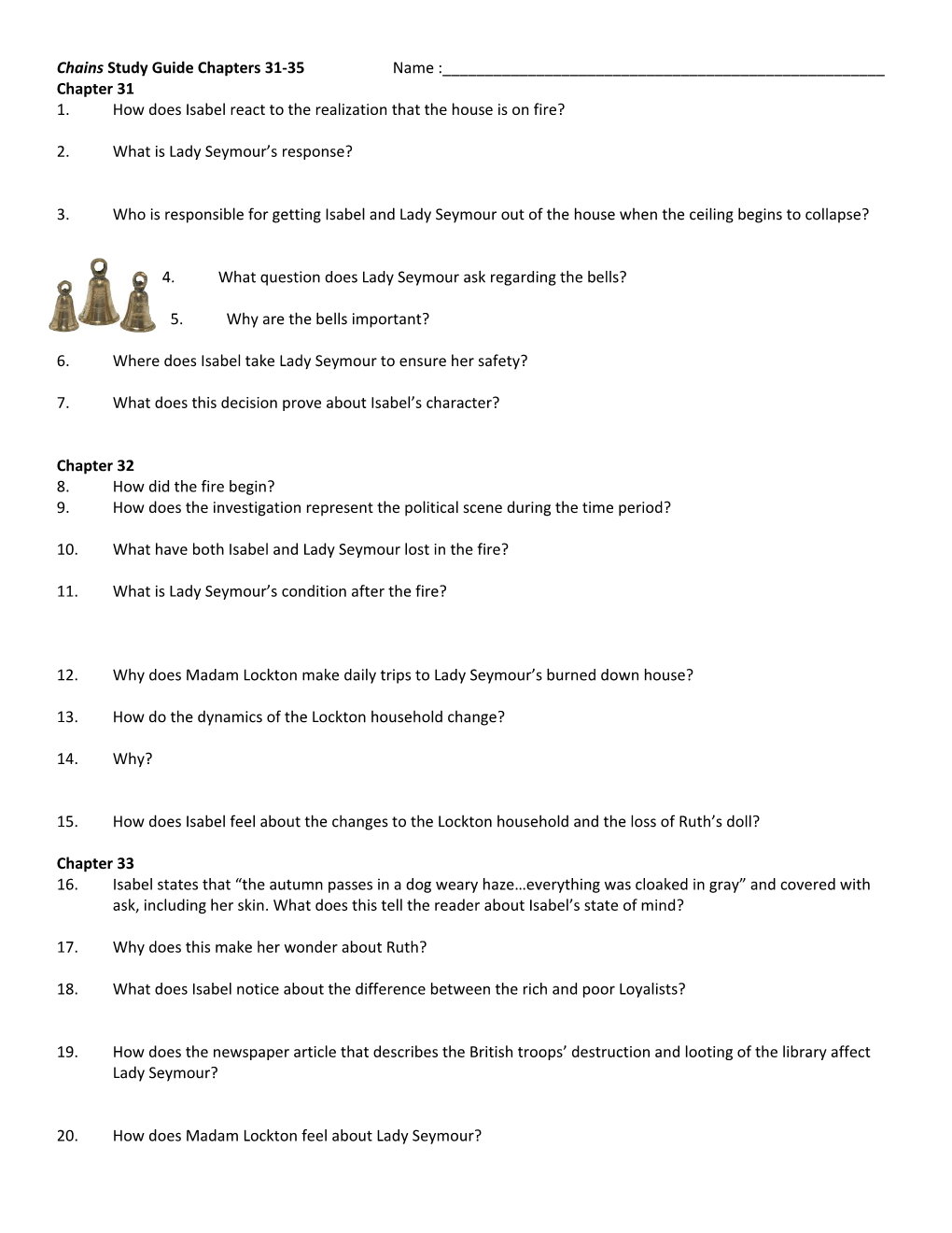 Chains Study Guide Chapters 31-35 Name :______