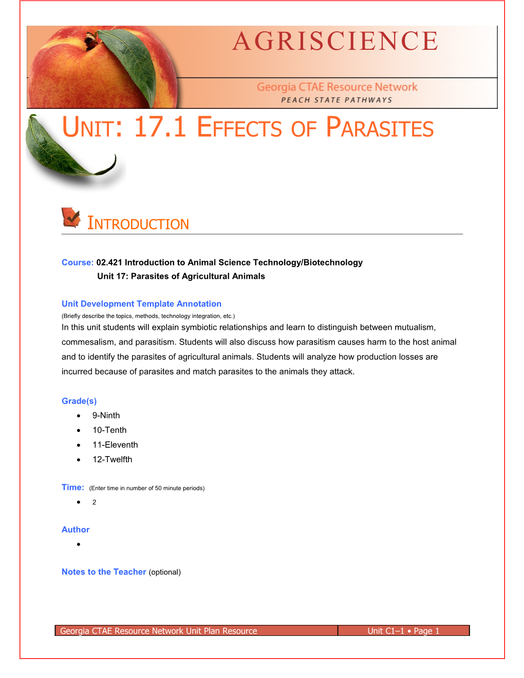 Unit Development Template Title s3