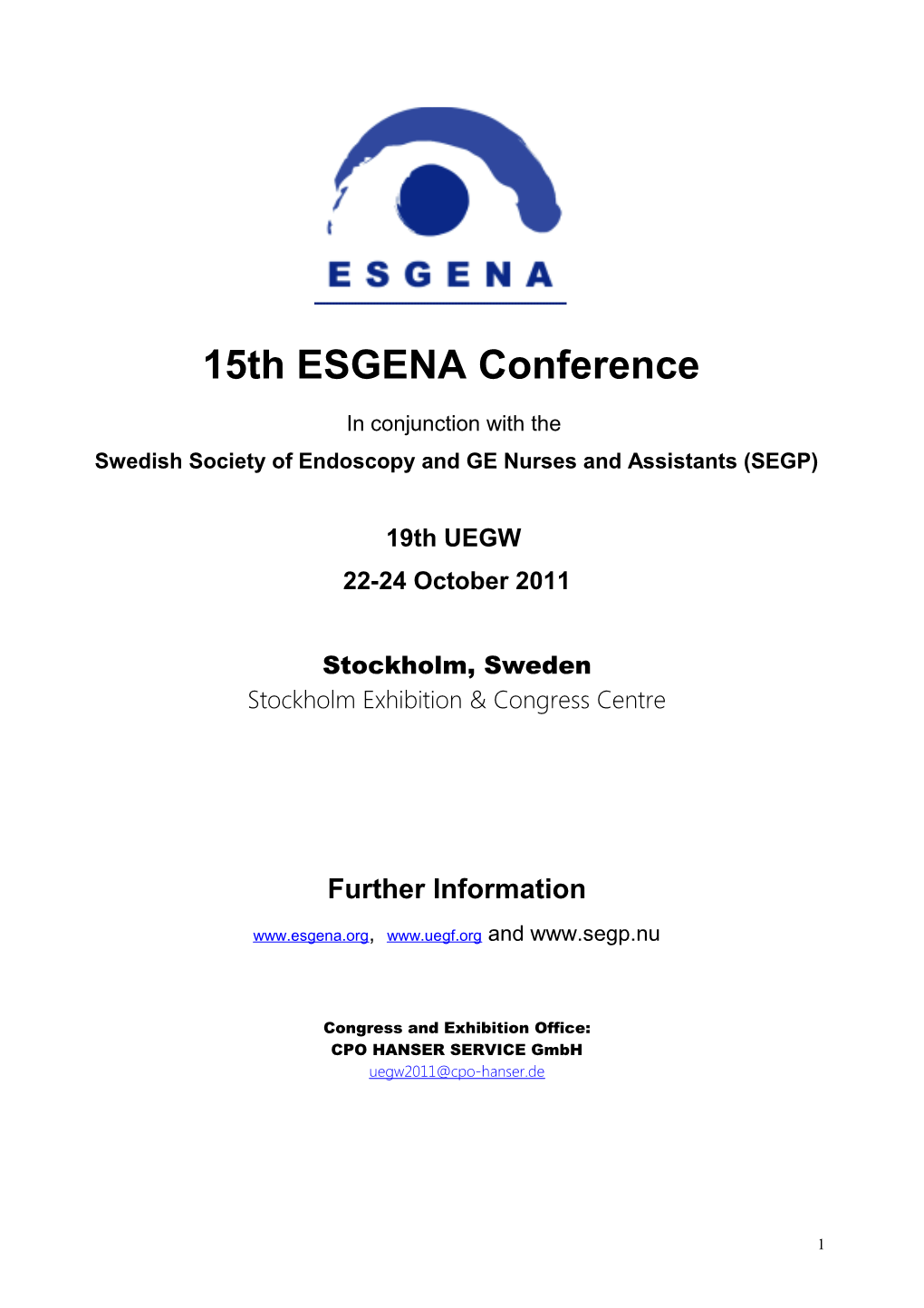 Swedish Society of Endoscopy and GE Nurses and Assistants (SEGP)