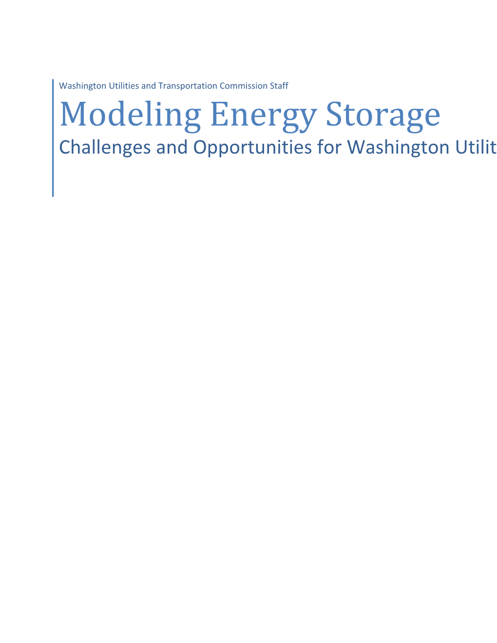 Modeling Energy Storage
