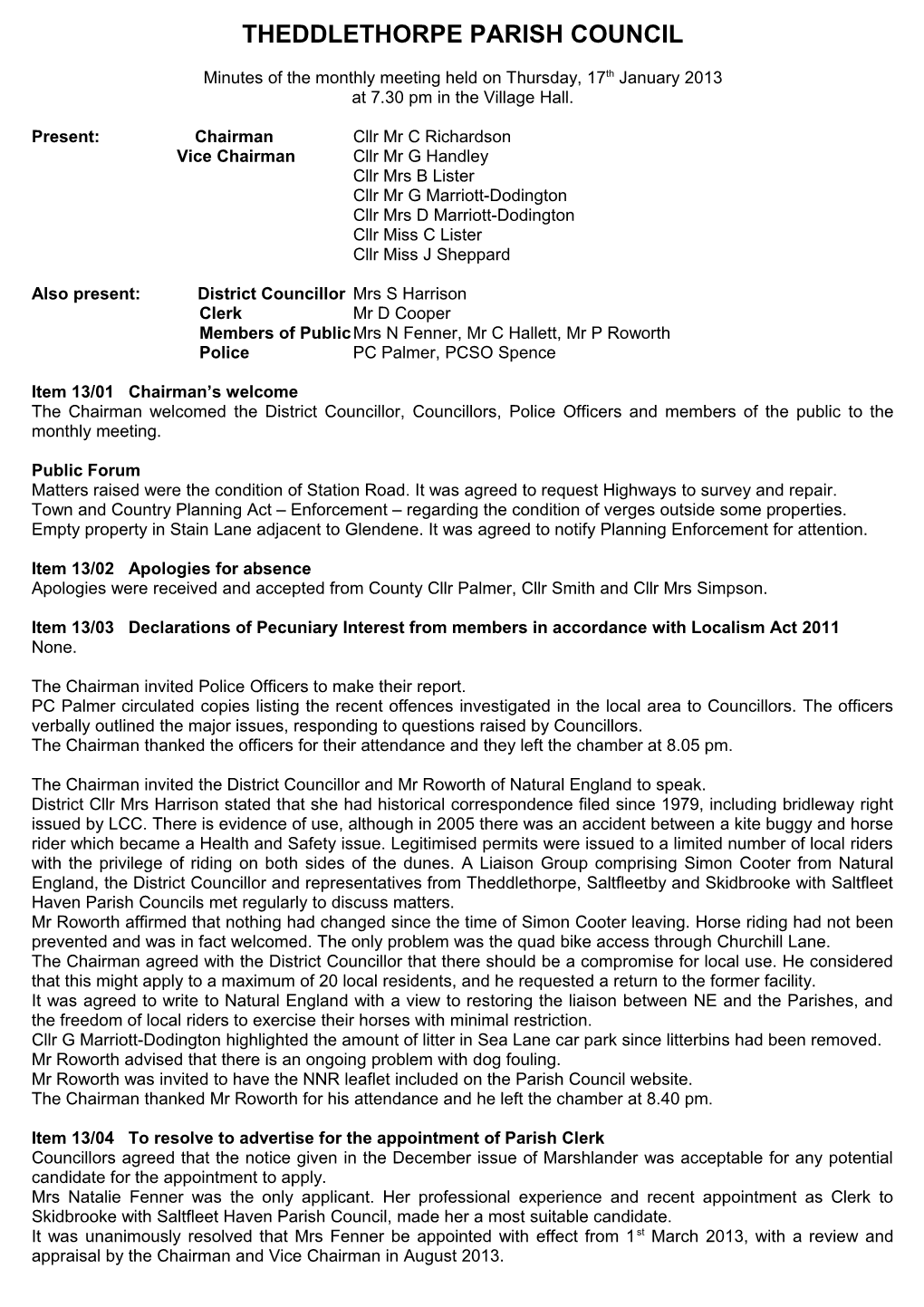 Theddlethorpe Parish Council s1