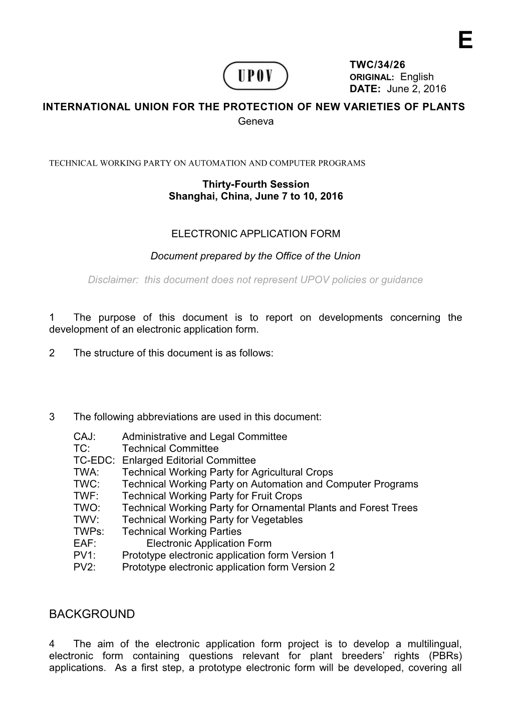 Technical Working Party on Automation and Computer Programs