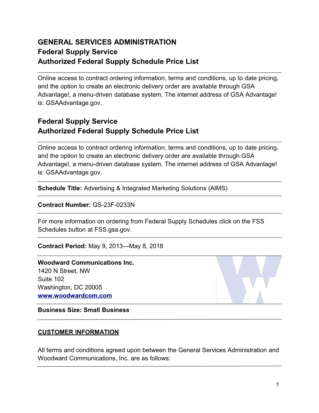 Authorized Federal Supply Schedule Price List s10