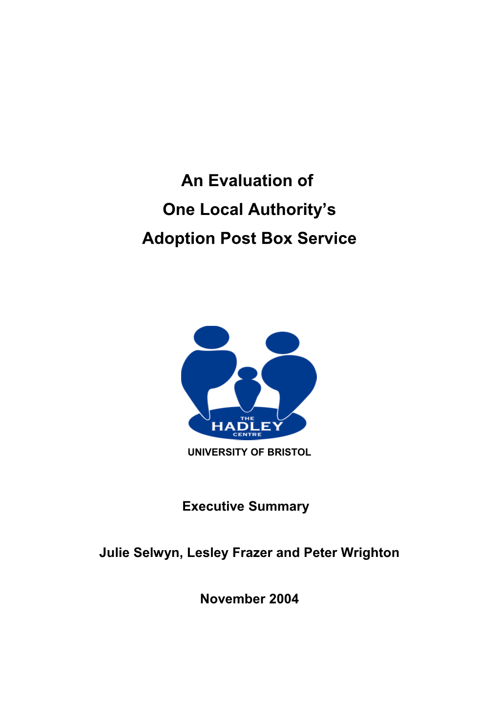 An Evaluation of One Local Authority S Adoption Post Box Service