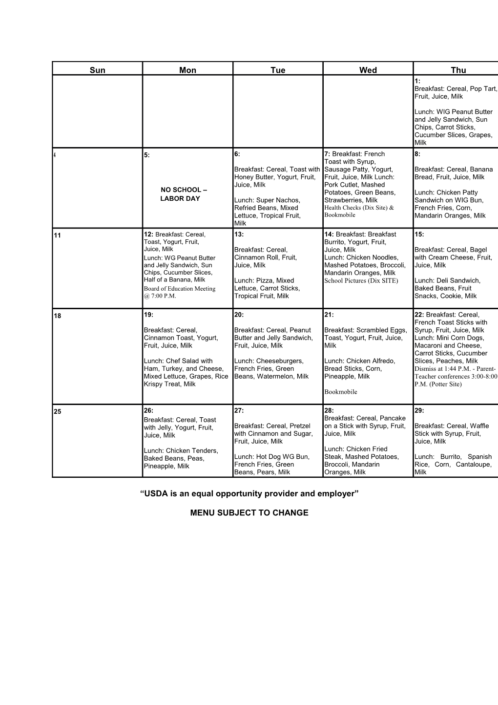 Setup Announcements and Menu