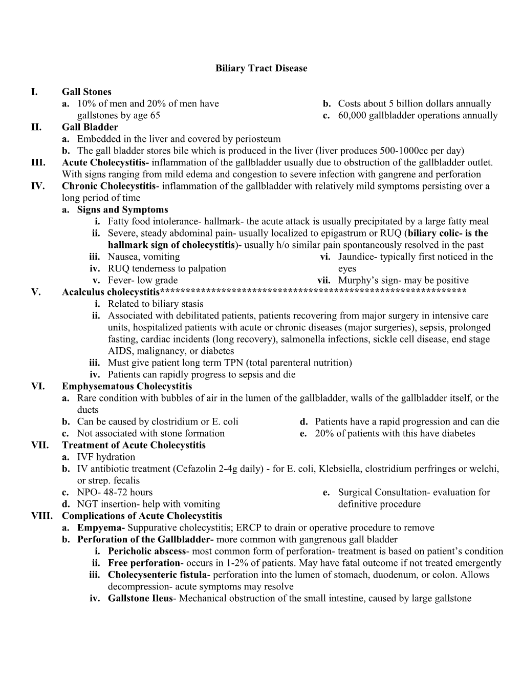 Biliary Tract Disease