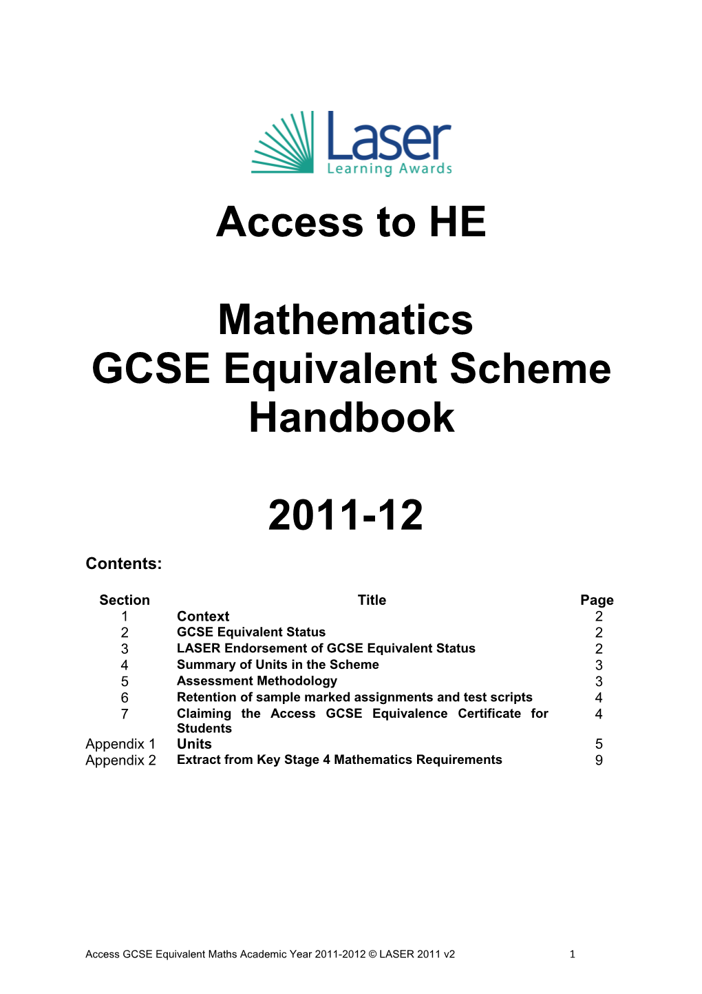 New Access to HE English Equivalent Scheme