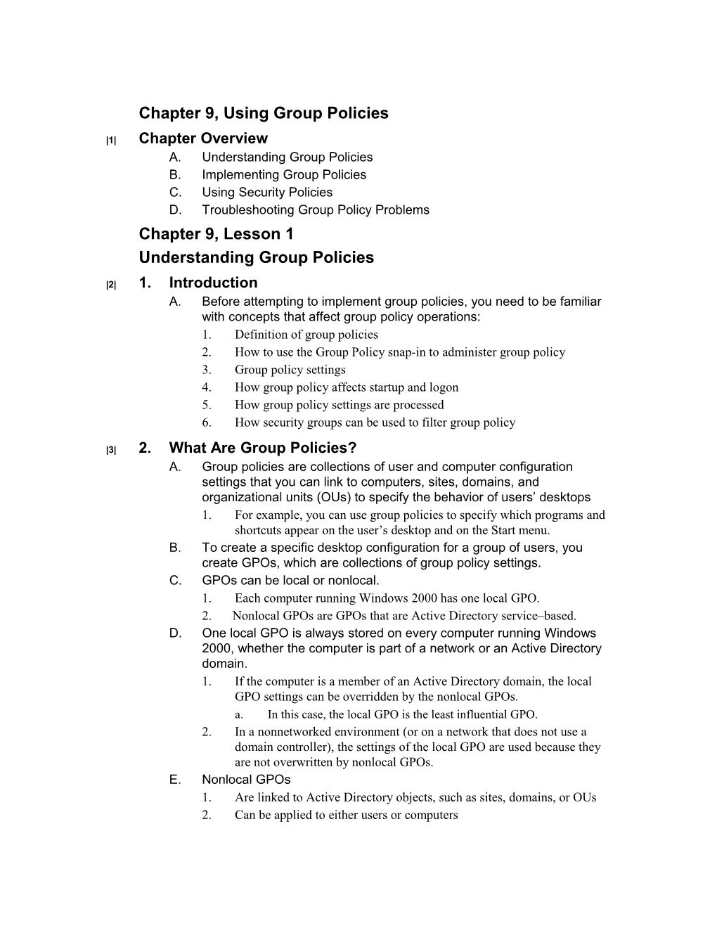 Chapter 2 Instructor Outline