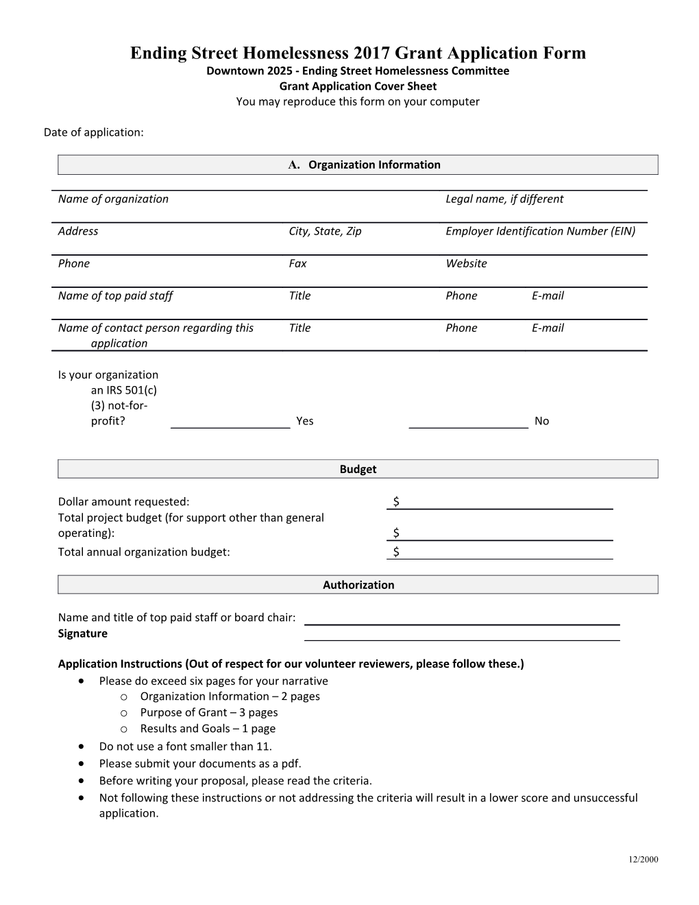 Grant Application Cover Sheet s2