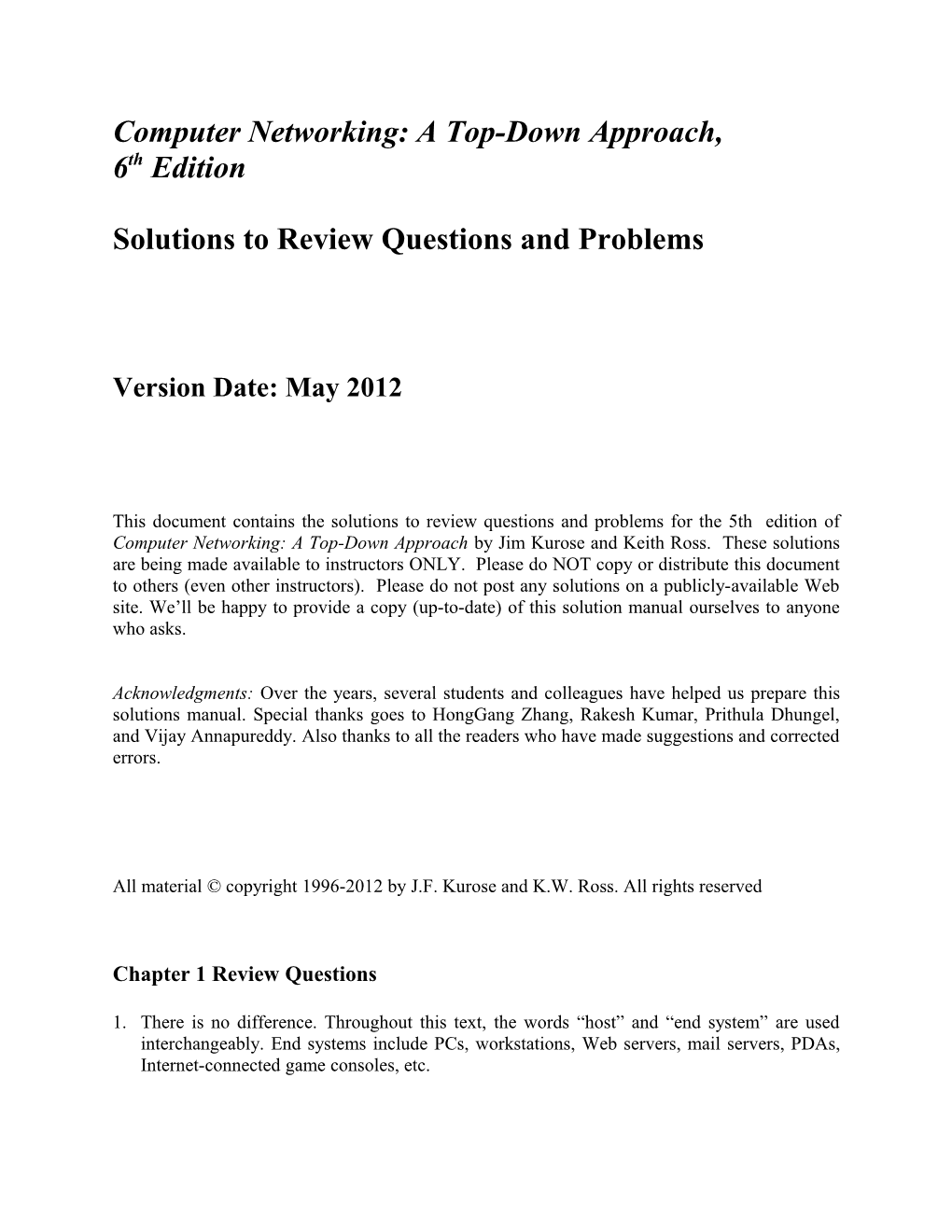 Computer Networking: a Top-Down Approach